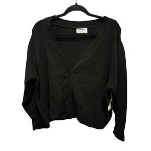 NWT Old Navy Womens Black Button Up Sweater Size XL